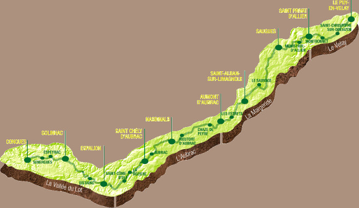 Carte Chemin de Saint Jacques Le Puy Conques