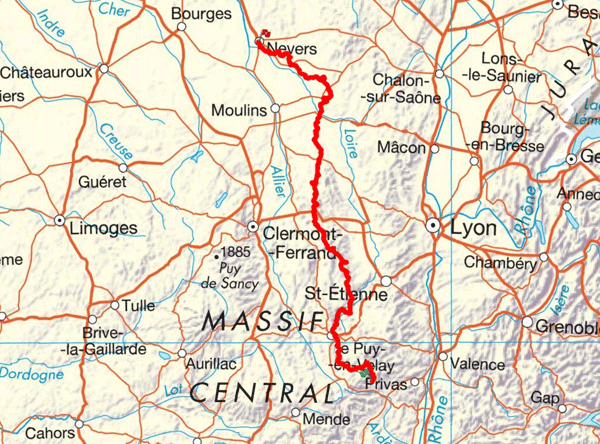 Carte du GR3 Loire Sauvage